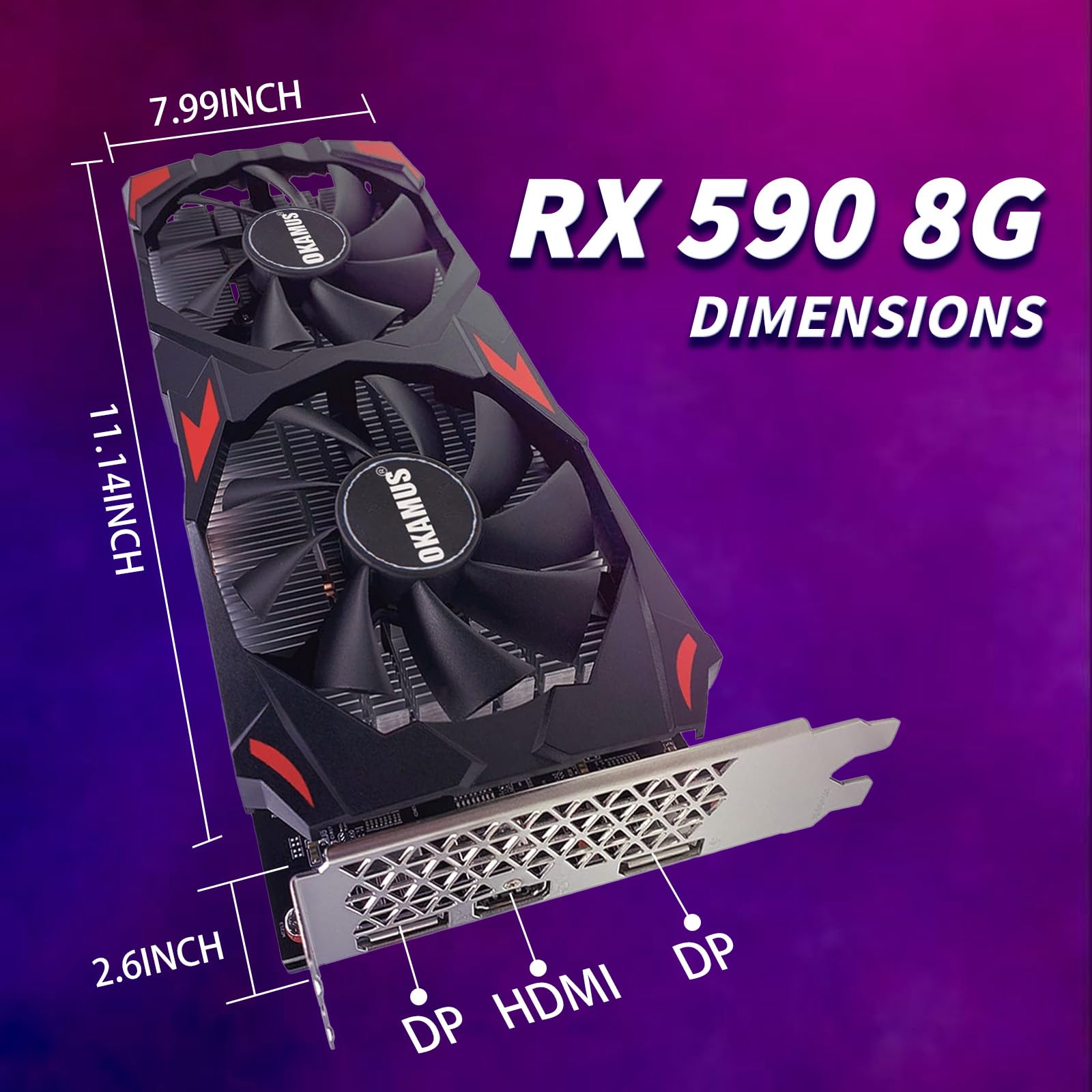 Amazon.com: OKAMUS RX 590 8GB 2304SP Gaming Graphics Card GDDR5